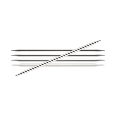 Спицы Knit Pro чулочные "Nova Metal" 3,5мм/20см, никелированная латунь, серебристый, 5шт