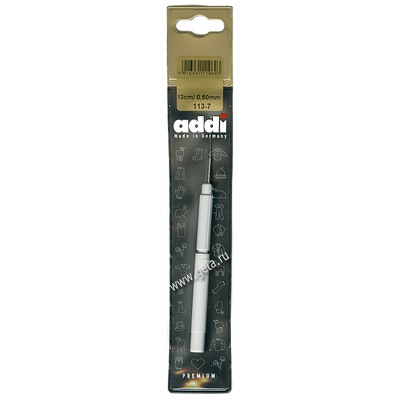 Крючок Addi Вязальный экстратонкий с пластиковой ручкой 0.6 мм / 13 см