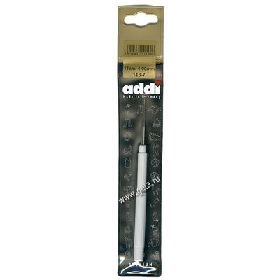 Крючок Addi Вязальный экстратонкий с пластиковой ручкой 1 мм / 13 см
