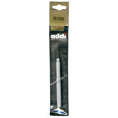 Крючок Addi Вязальный экстратонкий с пластиковой ручкой 1.5 мм / 13 см