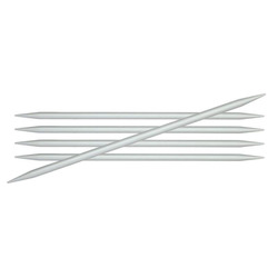 Спицы Knit Pro чулочные Basix Aluminum 2 мм/20 см, алюминий, серебристый, 5шт