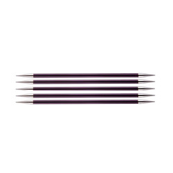 Спицы Knit Pro чулочные Zing 6 мм/15 см, алюминий, фиолетовый бархат, 5шт