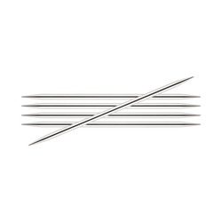 Спицы Knit Pro чулочные "Nova Metal" 2,25мм/15см, никелированная латунь, серебристый, 5шт