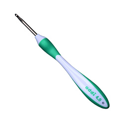 Крючок Addi Вязальный с эргономичной пластиковой ручкой addiSwing Maxi, №4, 17 см