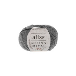 Пряжа Alize Merino Royal Fine (100% шерсть) 10х50г/175м цв.087 т.серый