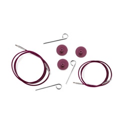 Аксессуары Knit Pro Тросик (заглушки 2шт, ключик) для съемных спиц, длина 28 (готовая джлина спиц 50)