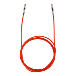 Аксессуары Knit Pro Тросик (заглушки 2шт, ключик) для съемных спиц, длина 76см (готовая длина спиц 100см), красный