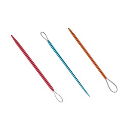 Иглы Knit Pro для пряжи 2,25мм/2,75мм/3,25мм, алюминий, красный/оранжевый/голубой, 3шт в наборе