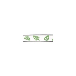 Gamma Атласная лента с рисунком "Gamma", шир. 12 мм, дл. 3 м (P1/001 листочки/белый)